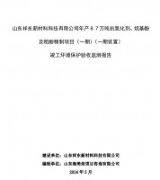山東祥東新材料科技有限公司年產(chǎn)8.7萬(wàn)噸抗氧化劑、烷基酚及粗酚精制項(xiàng)目(一期)(一期裝置)竣工環(huán)境保護(hù)驗(yàn)收監(jiān)測(cè)報(bào)告